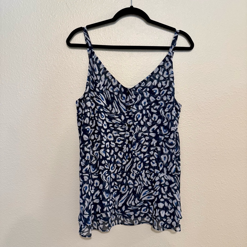 CAbi Purr Leopard Peplum Camisole